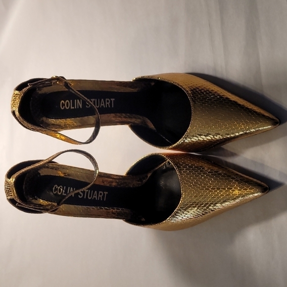 Women's Colin Stuart Gold Heels New - Picture 1 of 9